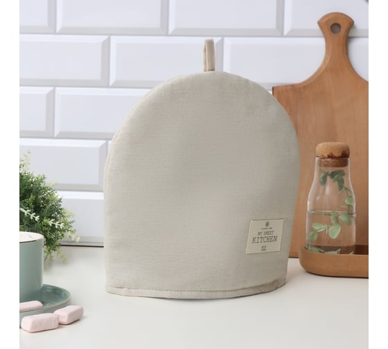 Грелка Этель ECO, молочный, 28x28 см, 70% хлопок, 30% лён, 190 г/м2 9631142 1