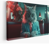 Картина Симфония Кот в кафе 50x70 см 1-313