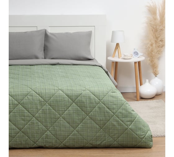 Покрывало LoveLife евро, Green cage 200*210±5 см, новосатин, 100% п/э 10290731 1