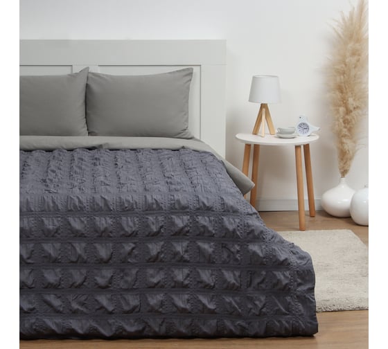 Покрывало LoveLife Texture: dark gray, 200*230±5 см, микрофайбер, 100% п/э 10612663