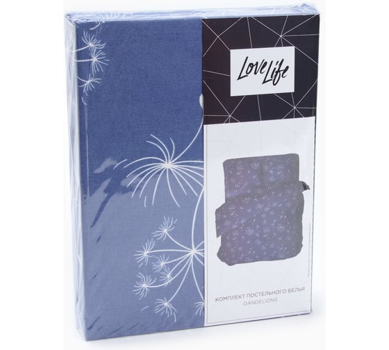 Комплект постельного белья LoveLife 2 спальный Dandelions 175х215 см, 210х220 см, 50х70 см, 2 шт, 100% хлопок, бязь, 125 г/кв.м 10404354