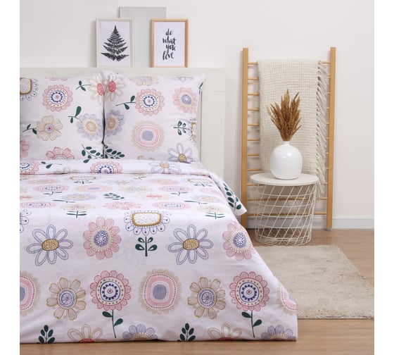 Комплект постельного белья LoveLife евро Summer 225х215 см, 240х220 см, 70х70 см, 2 шт, 100% хлопок, бязь, 125 г/кв.м 10404377 1