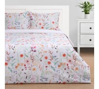 Комплект постельного белья Этель евро Wildflowers, 200х217 см, 220х240 см, 50х70 см, 2 шт, поплин, 125 г/кв.м 10389662