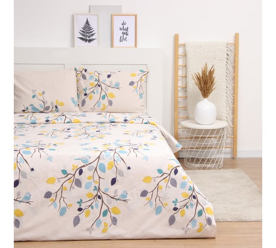 Комплект постельного белья LoveLife 2 спальный Spring 175х215 см, 210х220 см, 50х70 см, 2 шт, 100% хлопок, бязь, 125 г/кв.м 10404363