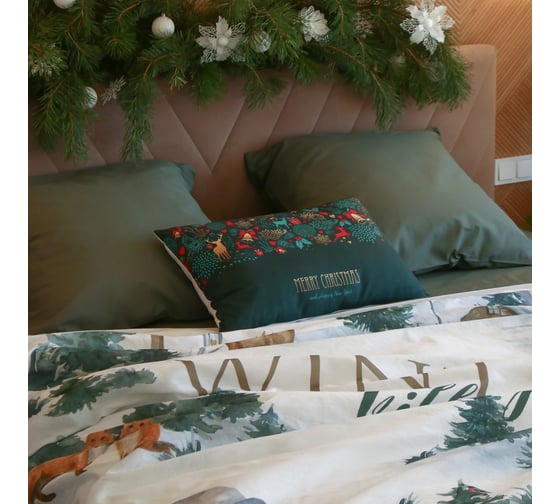 Комплект постельного белья Этель 2 спальный Winter village 175х215 см, 200х220 см, 70х70 см 2 шт, бязь 125 г/кв.м 7356780