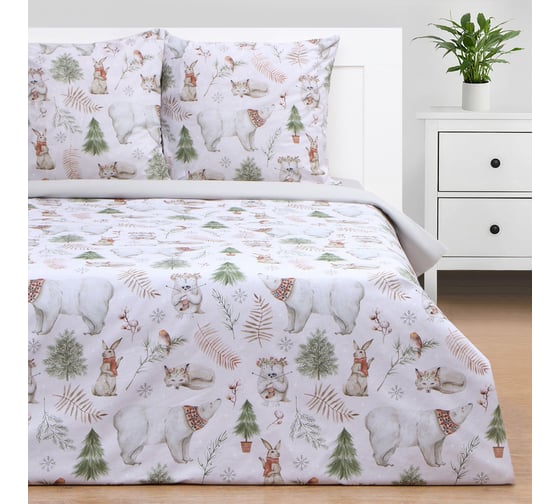 Комплект постельного белья Этель евро Forest history 200х217 см, 220х240 см, 70х70 см 2 шт, поплин 9823945
