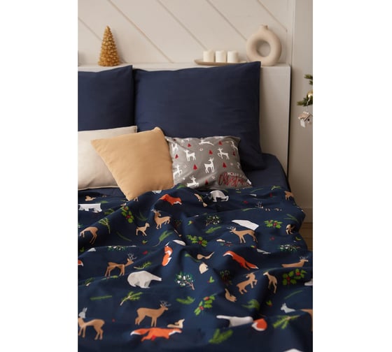 Комплект постельного белья Этель 1.5 сп Winter animals 143х215 см, 150х214 см, 70х70 см 2 шт, бязь 4935595