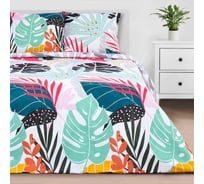 Комплект постельного белья Этель 2 спальный Сolored tropics 175х215 см, 200х220 см, 70х70 см 2 шт, бязь 5181609