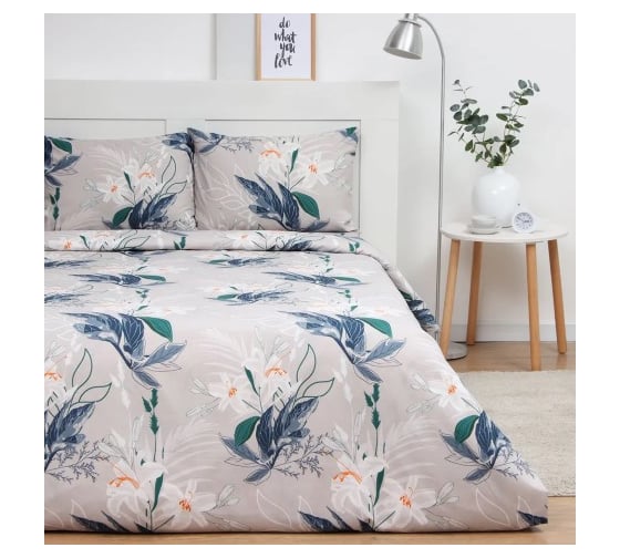 Комплект постельного белья Экономь и Я 1.5 спальный Ice petal 147х215 см, 150х215 см, 50х70 см, 1 шт, полисатин, 80 г/кв.м 10624076 1