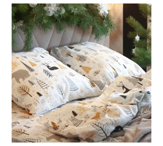 Комплект постельного белья Этель Евро Let it snow (вид 1) 200х217 см, 220х240 см, 70х70 см 2 шт, бязь 4349497