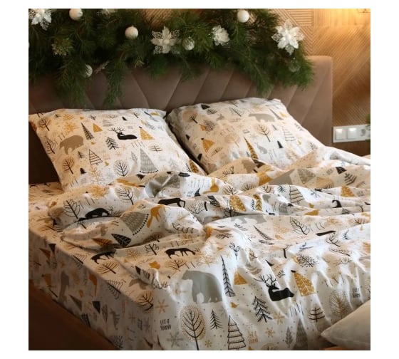 Комплект постельного белья Этель 2 спальный Let it snow (вид 1) 175х215 см, 200х220 см, 70х70 см 2 шт, бязь 4349496