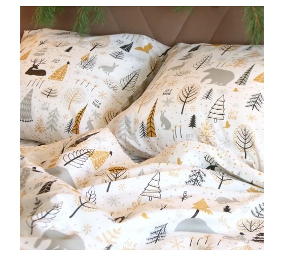 Комплект постельного белья Этель 2 спальный Let it snow (вид 1) 175х215 см, 200х220 см, 70х70 см 2 шт, бязь 4349496