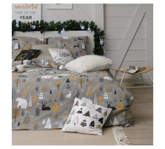 Комплект постельного белья Этель Дуэт Let it snow (вид 2) 143х215 см 2 шт, 220х240 см, 70х70 см 2 шт, бязь 4349494