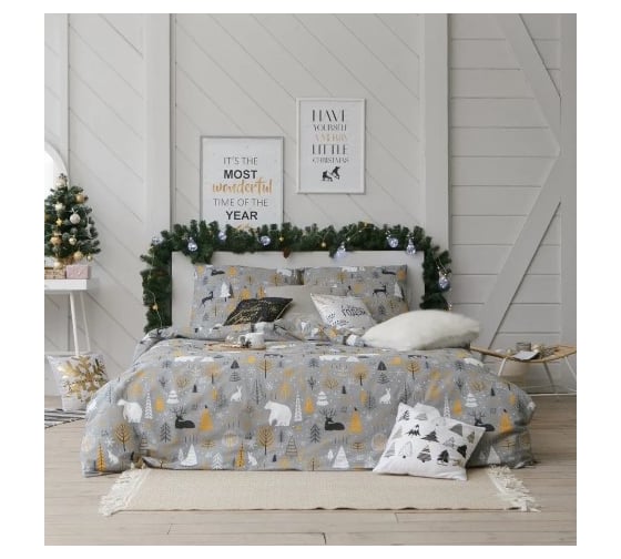 Комплект постельного белья Этель 2 спальный Let it snow (вид 2) 175х215 см, 200х220 см, 70х70 см 2 шт, бязь 4349492 1