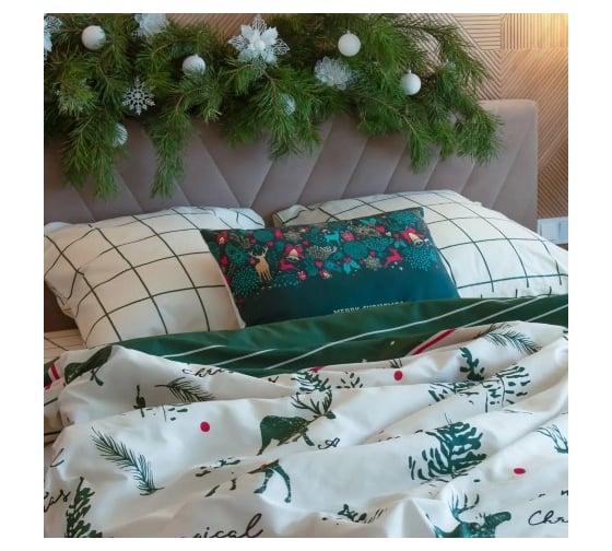 Комплект постельного белья Этель дуэт Magical Christmas 143х215 см 2 шт, 220х240 см, 70х70 см 2 шт, бязь 7733882