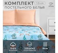 Комплект постельного белья Этель 1.5 сп Зимнее волшебство 143х215 см, 150х214 см, 70х70 см 2 шт, бязь 4935587