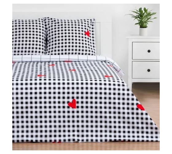 Комплект постельного белья Этель дуэт Big love 143х215 см 2 шт, 220х240 см, 70х70 см 2 шт, бязь 5181635