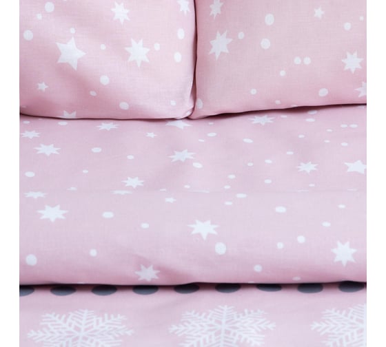 Комплект постельного белья Этель 1.5сп Snow 143х215 см, 150х214 см, 70х70 см, 2 шт, 100% хлопок,бязь 125 г/кв.м 7076988