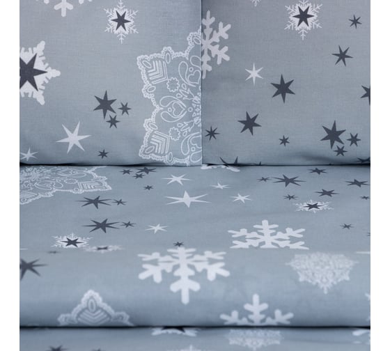 Комплект постельного белья Этель евро Snow time 200х217 см, 220х240 см, 50х70 см, 2 шт, бязь, 125 г/кв.м 7787729