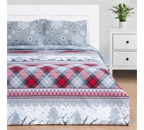 Комплект постельного белья Этель 2 спальный Snow time 175х215 см, 200х220 см, 50х70 см, 2 шт, бязь, 125 г/кв.м 7787728