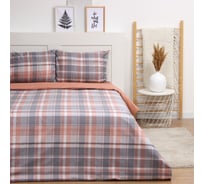 Комплект постельного белья LoveLife дуэт Клетка 143х215 см, 2 шт, 225х240 см, 50х70 см, 2 шт 100% хлопок, сатин 125 г/кв.м 10416741