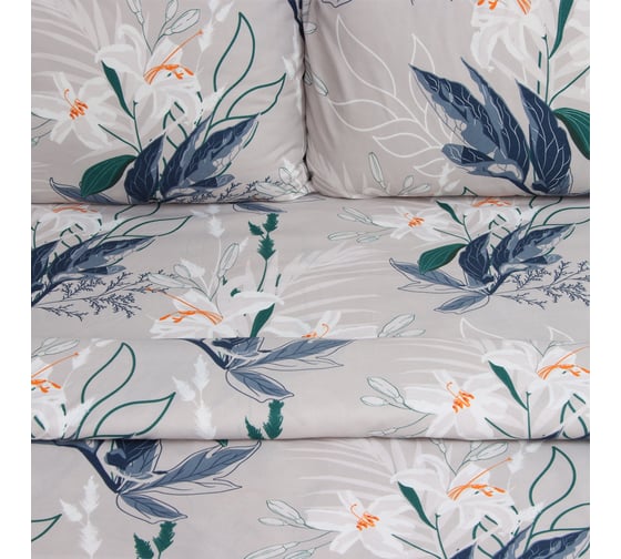 Комплект постельного белья Экономь и Я евро Ice petal 200х215 см, 200х215 см, 50х70 см, 2 шт, полисатин, 80 г/кв.м 10624078