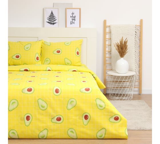 Комплект постельного белья LoveLife 2 спальный Avocado 175х215 см, 210х220 см, 50х70 см, 2 шт, 100% хлопок, бязь, 125 г/кв.м 10404334