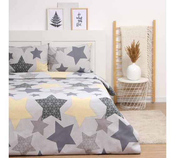 Комплект постельного белья LoveLife 1.5 спальный Звезды 153х215 см, 145х220 см, 50х70 см, 2 шт, 100% хлопок, бязь, 125 г/кв.м 10404337 1