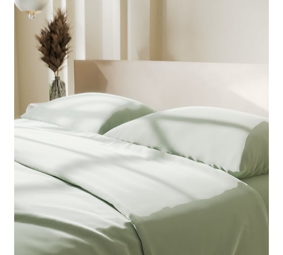 Комплект постельного белья LoveLife дуэт Green tea 150х215 см, 2 шт, 225х240 см, 50х70±3 см, 2 шт, микрофибра 85 г/кв.м 9444920