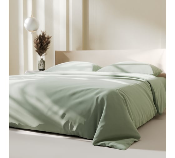Комплект постельного белья LoveLife дуэт Green tea 150х215 см, 2 шт, 225х240 см, 50х70±3 см, 2 шт, микрофибра 85 г/кв.м 9444920