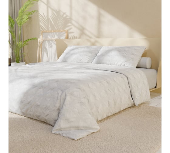 Комплект постельного белья LoveLife 2 спальный Texture: white, 175х215 см, 200х240 см, 50х70 см, 2 шт, микрофибра, 110 г/кв.м 10323188 1