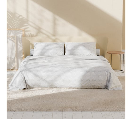 Комплект постельного белья LoveLife 2 спальный Texture: white, 175х215 см, 200х240 см, 50х70 см, 2 шт, микрофибра, 110 г/кв.м 10323188