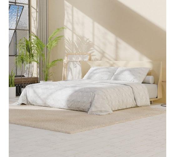 Комплект постельного белья LoveLife 2 спальный Texture: white, 175х215 см, 200х240 см, 50х70 см, 2 шт, микрофибра, 110 г/кв.м 10323188