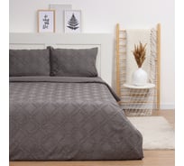 Комплект постельного белья LoveLife Tufting евро Ромб 200х217 см, 230х240 см, 50х70 см, 2 шт, цвет серый, 110 г/кв.м 10323069