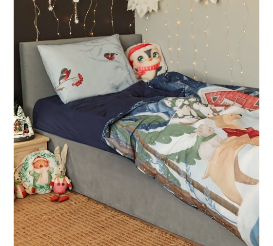 Комплект постельного белья Этель 1,5 Christmas night 143х215 см, 150х214 см, 50х70 см 1 шт, 100% хлопок, бязь 9910294