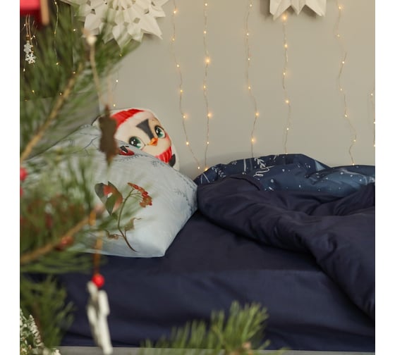 Комплект постельного белья Этель 1,5 Christmas night 143х215 см, 150х214 см, 50х70 см 1 шт, 100% хлопок, бязь 9910294