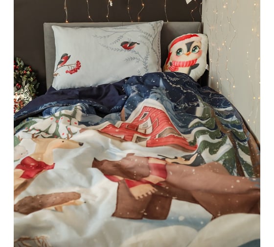 Комплект постельного белья Этель 1,5 Christmas night 143х215 см, 150х214 см, 50х70 см 1 шт, 100% хлопок, бязь 9910294