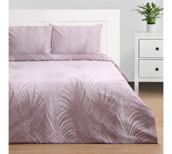 Комплект постельного белья Этель 1.5сп Night tropics, 143х215 см, 150х214 см, 50х70 см, 2 шт, бязь, 125 г/кв.м 10389633 1