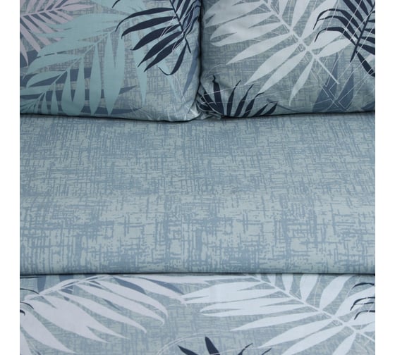 Комплект постельного белья Этель 1.5сп Areca palm, 143х215 см, 150х214 см, 50х70 см, 2 шт, поплин, 125 г/кв.м 10389646