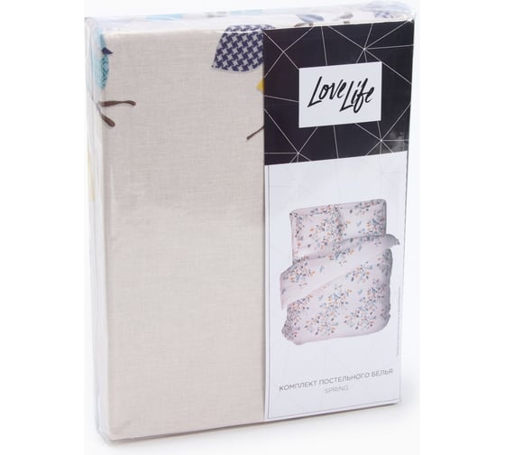 Комплект постельного белья LoveLife дуэт Spring 153х215 см, 2 шт, 240х220 см, 50х70 см, 2 шт, 100% хлопок, бязь, 125 г/кв.м 10404365