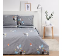 Комплект постельного белья Экономь и Я 2 спальный Осенняя листва 173х215 см, 175х214 см, 50х70 см, 2 шт, 60 г/кв.м, микрофибра 10453129