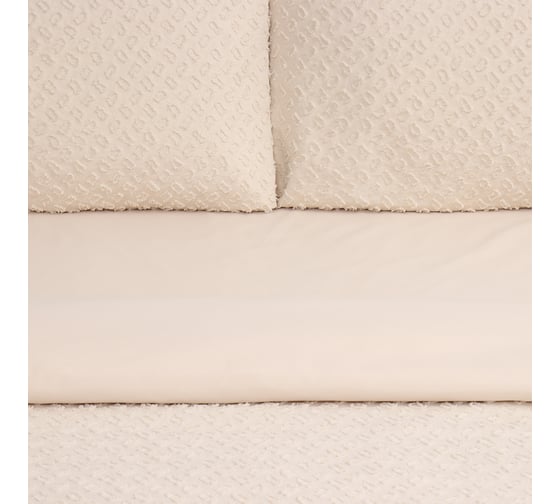 Комплект постельного белья LoveLife Tufting 2 спальный Квадрат 175х215 см, 200х230 см, 50х70 см, 2 шт, цвет бежевый, 110 г/кв.м 10323086