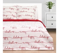 Комплект постельного белья Этель Евро Christmas letter 200х217 см, 220х240 см, 70х70 см 2 шт, бязь 10383304
