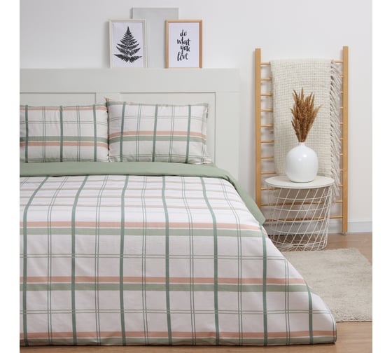 Комплект постельного белья LoveLife 1.5 спальный Cell 143х215 см, 150х225 см, 50х70 см, 2 шт, 100% хлопок, сатин, 125 г/кв.м 10416716 1