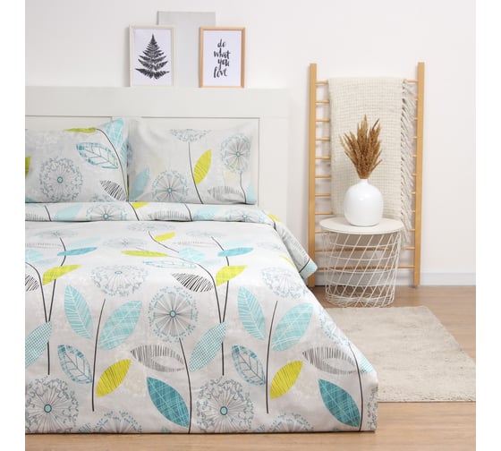 Комплект постельного белья LoveLife евро Одуванчики 225х215 см, 240х220 см, 50х70 см, 2 шт, 100% хлопок, бязь, 125 г/кв.м 10404324 1