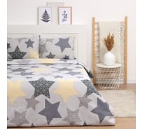 Комплект постельного белья LoveLife 2 спальный Звезды 175х215 см, 210х220 см, 50х70 см, 2 шт, 100% хлопок, бязь, 125 г/кв.м 10404338