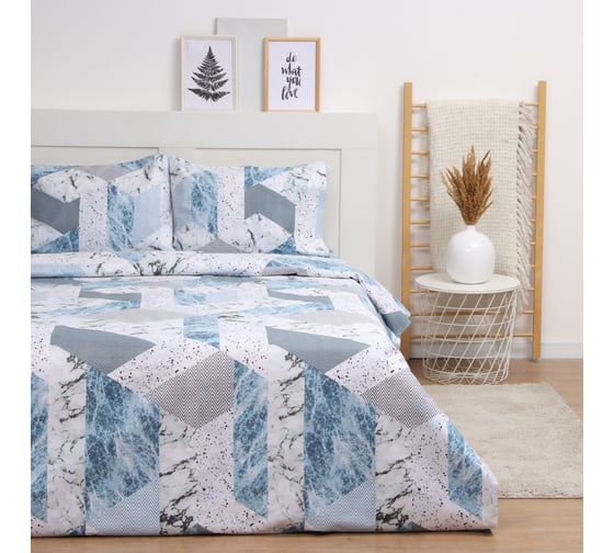 Комплект постельного белья LoveLife евро Ледяное утро 225х215 см, 240х220 см, 50х70 см, 2 шт, 100% хлопок,бязь, 125 г/кв.м 10404351 1