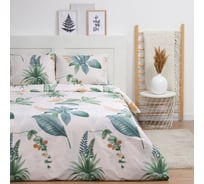 Комплект постельного белья LoveLife евро Тропики 200х217 см, 225х240 см, 50х70 см, 2 шт, 100% хлопок, сатин, 125 г/кв.м 10416704