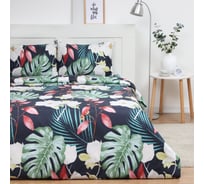 Комплект постельного белья Экономь и Я дуэт Magical tropics 143х215 см, 2 шт, 215х220 см, 50х70 см, 2 шт, полисатин, 80 г/кв.м 10624088