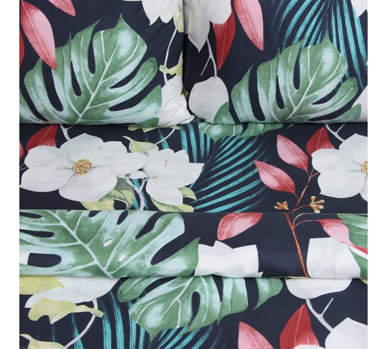 Комплект постельного белья Экономь и Я дуэт Magical tropics 143х215 см, 2 шт, 215х220 см, 50х70 см, 2 шт, полисатин, 80 г/кв.м 10624088